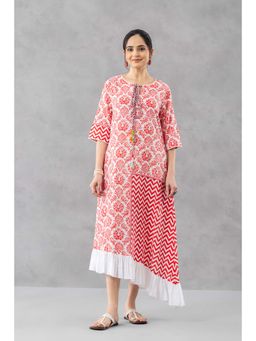 Finethreads by Hina & Nikhat - Pink Gulrang Asymmetric Dress