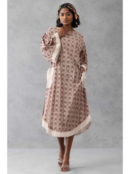 Finethreads by Hina & Nikhat - Brown Gulbahar Drift Dress