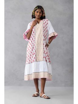 Finethreads by Hina & Nikhat - Multi-Colour Baag Gul Tiered Dress