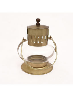 HomeTown - Tjori Iron Lantern in Gold Colour