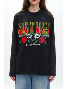 Bonkers Corner - Black Guns N Roses Appetite For Destruction Full Sleeves T-shirt