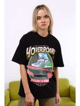 Bonkers Corner - Black Hoverboard Oversized T-Shirt