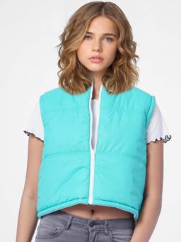 ONLY - Women Solid Blue Jacket