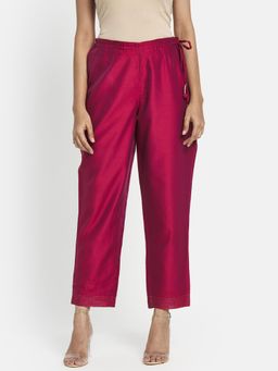 Fabindia - Magenta Cotton Silk Ankle Length Ijar