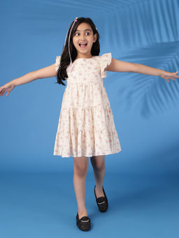 Cookie Pookie - Pink Floral Cap Regular Dress