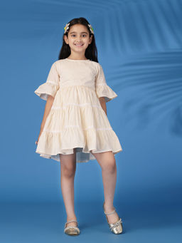 Cookie Pookie - Yellow Stripes Half Sleeves Regular Dress