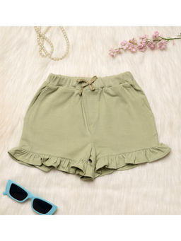 Cookie Pookie - Green Solid/Plain Regular Shorts