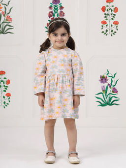 Cookie Pookie - Pink Floral Full Sleeves Regular Dress