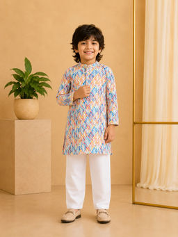 Misbis - Straight Printed Kurta With Pyjama