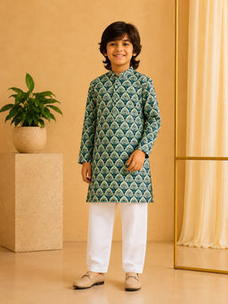 Misbis - Straight Printed Kurta With Pyjama