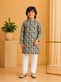Misbis - Straight Printed Kurta With Pyjama