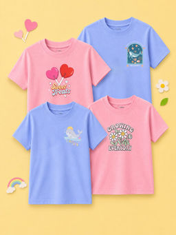Kidbea - Unisex Bamboo Comfortable Print T-Shirts (Pack of 4 )