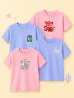 Kidbea - Unisex Bamboo Comfortable Print T-Shirts (Pack of 4 )