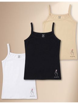 Nusyl - Multi-Color Solid/Plain Camisoles (Pack of 3)