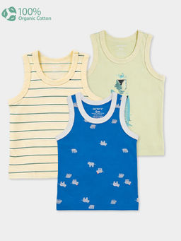 Carter's - Organic Cotton Vest Prints with Anti Microbial Finish (Pack of 3)