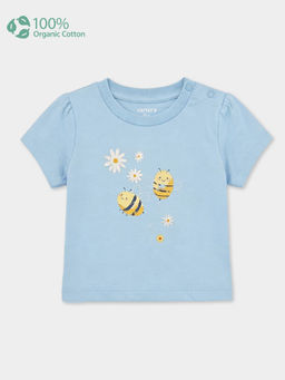 Carter's - Baby Girl Organic Cotton Crew Neck T-Shirt With Bee Print