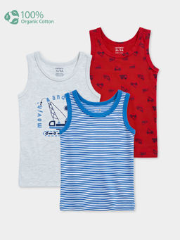 Carter's - Organic Cotton Vest Prints with Anti Microbial Finish (Pack of 3)