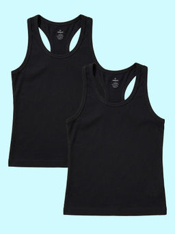 KiddoPanti - Cotton Spandex Sleeveless Rib Racer Back Tank Top (Pack of 2)