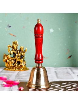 eCraftIndia - Gold & Red Brass Pooja Bell