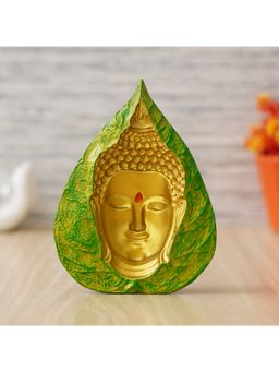 eCraftIndia - Handcrafted Lord Gautam Buddha On Leaf Statue Showpiece