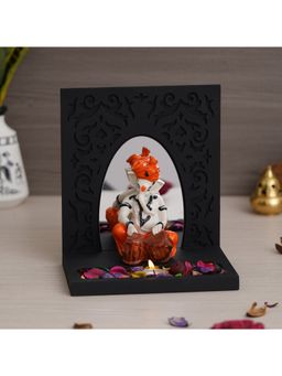 eCraftIndia - Ganesha Playing Tabla Showpiece with Rectangle Fragranced Petals & Tealight