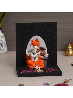 eCraftIndia - Ganesha Playing Violin Showpiece with Rectangle Fragranced Petals & Tealight
