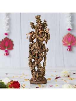 eCraftIndia - Standing Lord Krishna Idol Playing Flute Statue