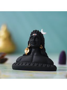 eCraftIndia - Handcrafted Polyresin Black Adiyogi Lord Shiva Statue