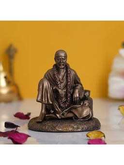 eCraftIndia - Cold Cast Bronze Resin Sitting Sai Baba Statue