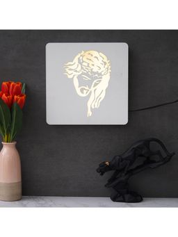 eCraftIndia - Jesus Christ Face Carved Decorative Wooden Wall Lamp