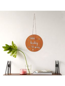 eCraftIndia - Handcrafted Brown Shhh Baby Is Sleeping Message Wall Hanging