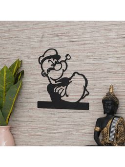 eCraftIndia - Popeye Black Wooden Cut Out Wall Hanging