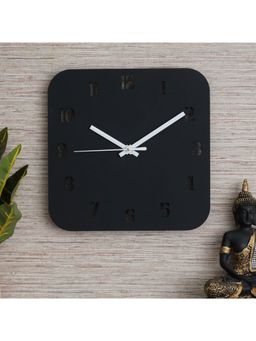 eCraftIndia - Black & White Square Wooden Wall Clock