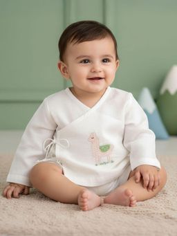 Keebee Organics - Cotton Embroidered White Baby Jabla