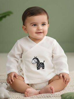 Keebee Organics - Cotton Embroidered White Baby Jabla