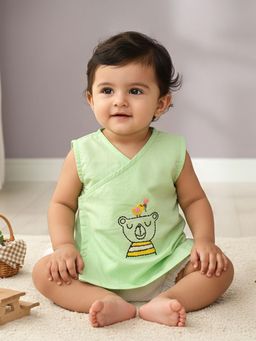 Keebee Organics - Cotton Embroidered Green Baby Jabla