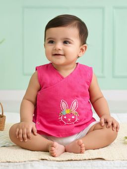 Keebee Organics - Cotton Embroidered Pink Baby Jabla