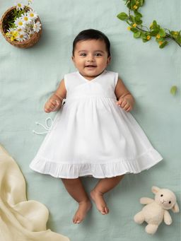 Keebee Organics - Cotton Solid White Dress