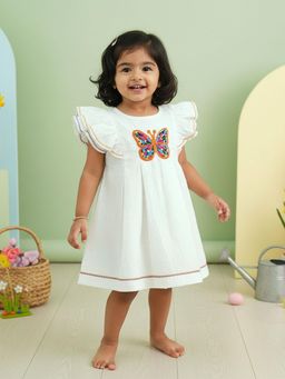 Keebee Organics - Cotton Embroidered White Dress