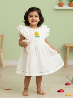Keebee Organics - Cotton Embroidered White Dress