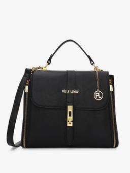 Pelle Luxur - Hyna Black Satchel Bag for Women