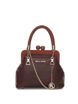 Pelle Luxur - Hemptine Brown Satchel Bag for Women