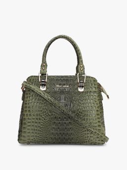 Pelle Luxur - Bianca Green Satchel Bag for Women