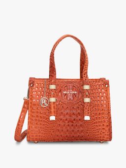 Pelle Luxur - Angelica Orange Satchel Bag for Women