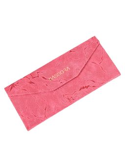 Sassora - Pink Premium Leather Stylish Foldable Unisex Spectacle Case (M)