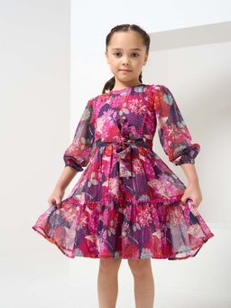 ANGEL & ROCKET - Printed Patchwork Dress with Belt
