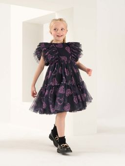 ANGEL & ROCKET - Heart Printed Mesh Dress