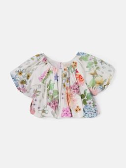ANGEL & ROCKET - Puff Sleeve Floral Printed Top
