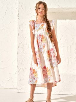 ANGEL & ROCKET - Floral Printed Broderie Midi Dress