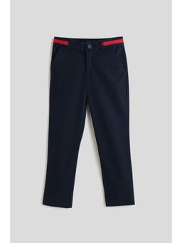 One Friday - Boys Navy Blue Solid Trousers